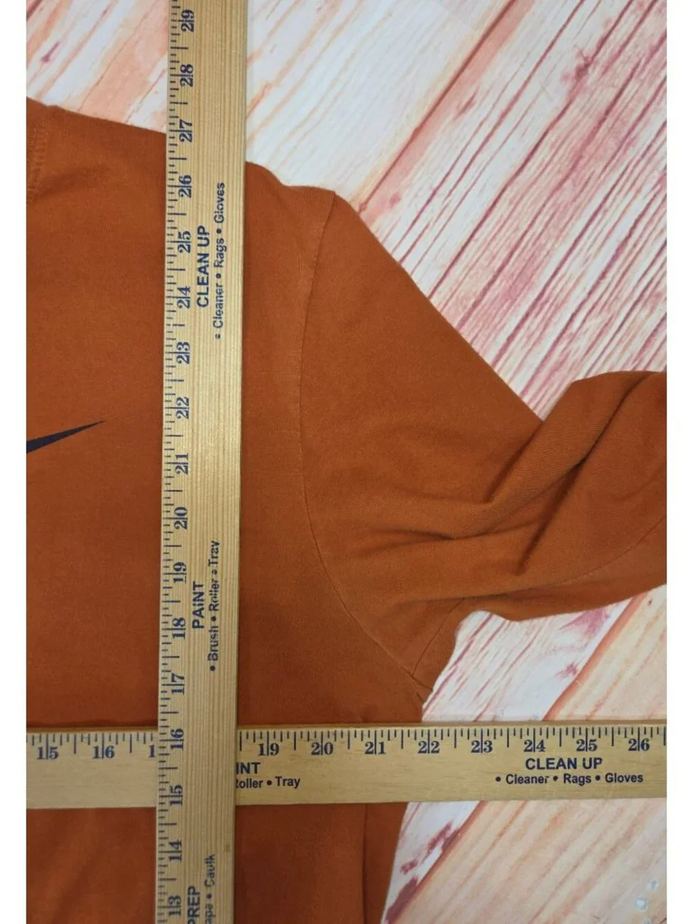 Nike Mens Long-Sleeve Burnt Orange Cotton Crew Shirt Large Regular Fit
